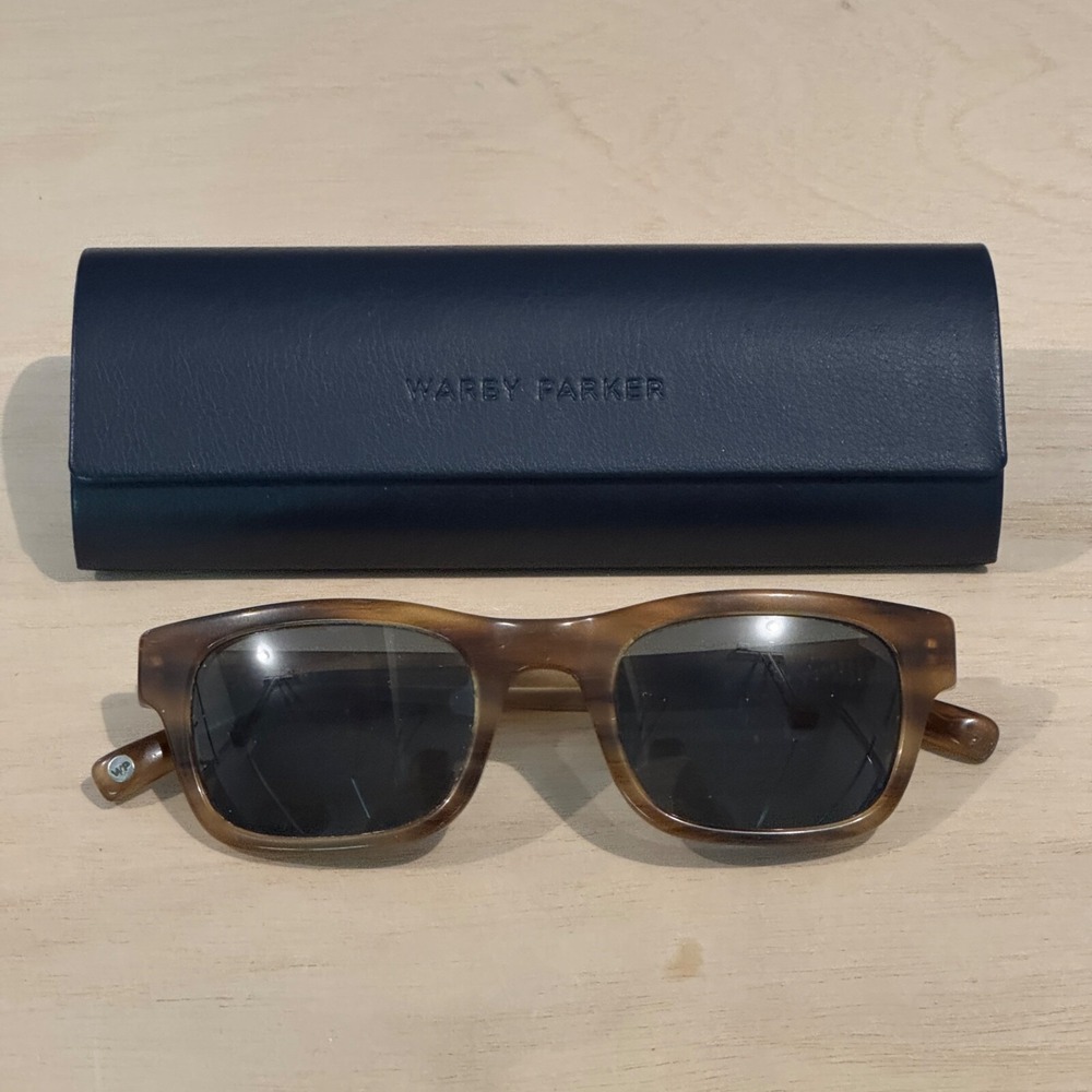 Warby Parker Jepson Sunglasses Brown Tortoise Shell Case *FLAWS